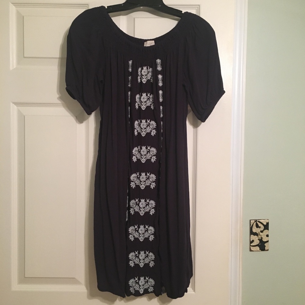 LOFT Outlet Navy Boho Dress - size S